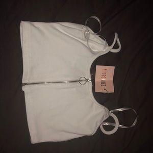 Misguided white crop top